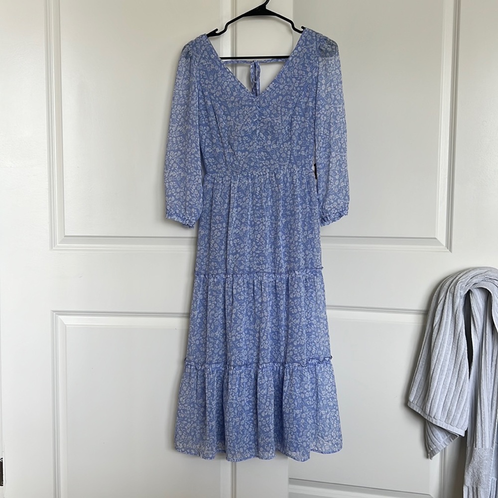 Blue flower print Dress